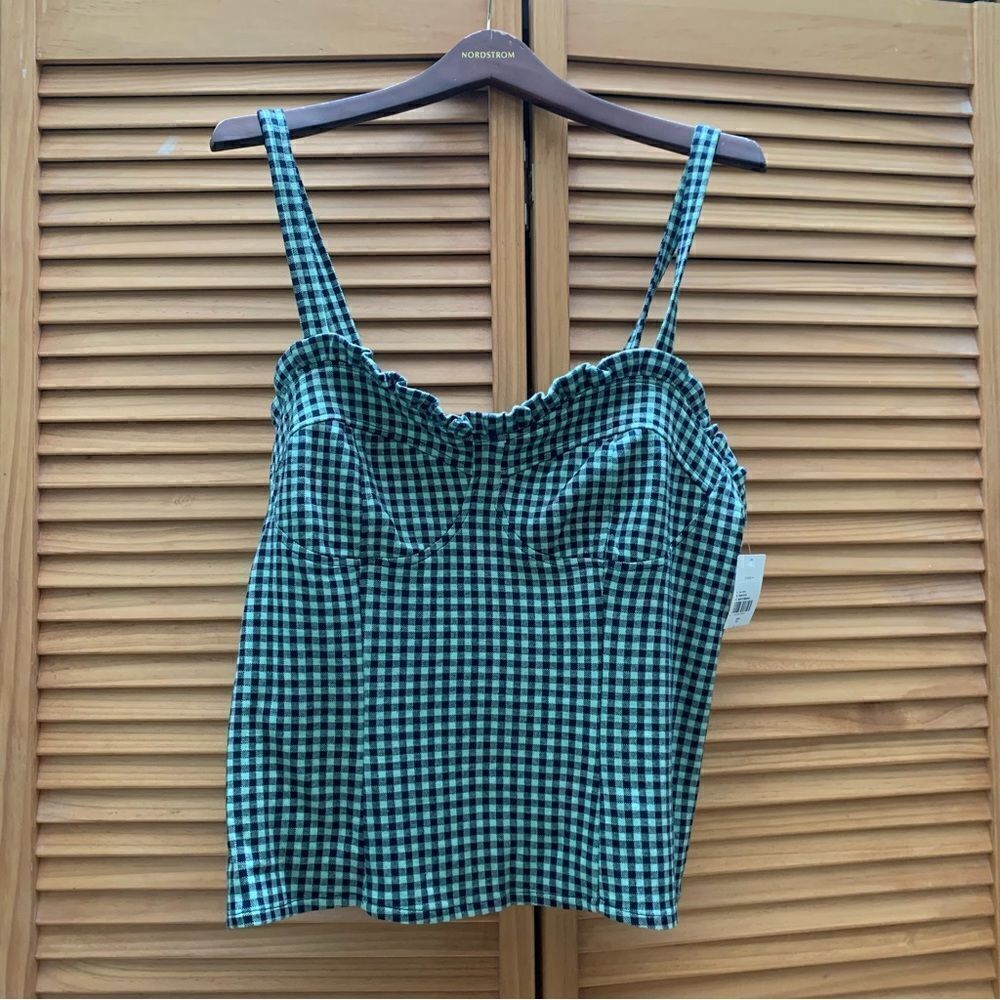 NWT Anthropologie Plaid Tank Top XL